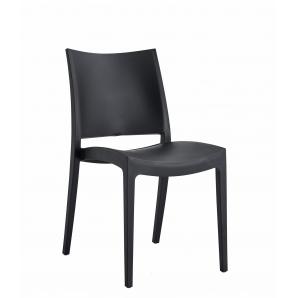 4 Sillas capri, apilable, tratamiento anti uv, polipropileno antracita - 4 unidades