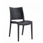 4 Sillas capri, apilable, tratamiento anti uv, polipropileno antracita - 4 unidades