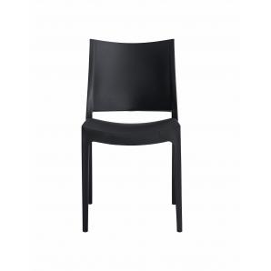 4 Sillas capri, apilable, tratamiento anti uv, polipropileno antracita - 4 unidades