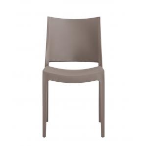 4 Sillas capri, apilable, tratamiento anti uv, polipropileno tórtora - 4 unidades