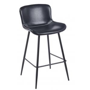 4 Taburetes samper, metal, similpiel vintage negra - 4 unidades
