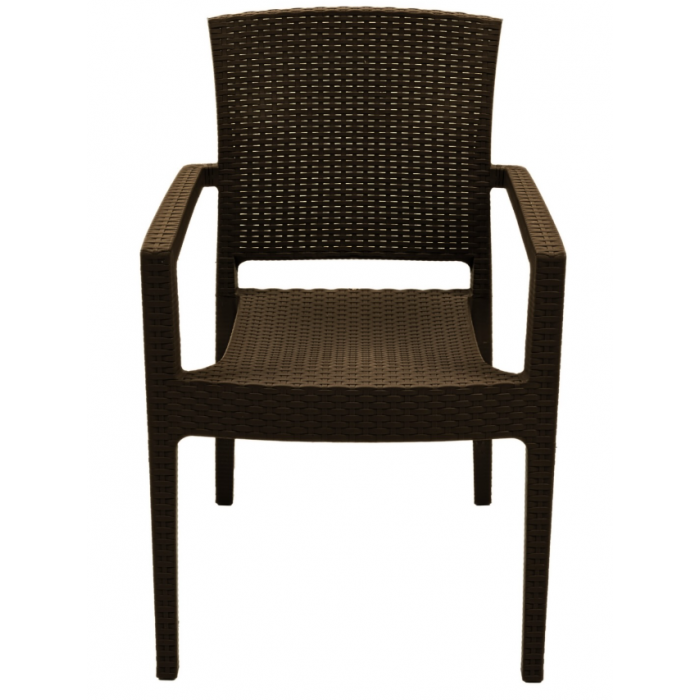 4 Sillones larry, apilable, polipropileno marrón chocolate - 4 unidades 4 Sillones larry, apilable, polipropileno marrón chocolate - 4 unidades