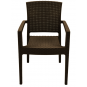 4 Sillones larry, apilable, polipropileno marrón chocolate - 4 unidades
