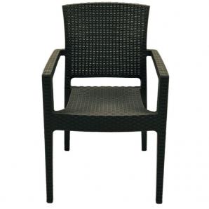 4 Sillones larry, apilable, polipropileno antracita - 4 unidades