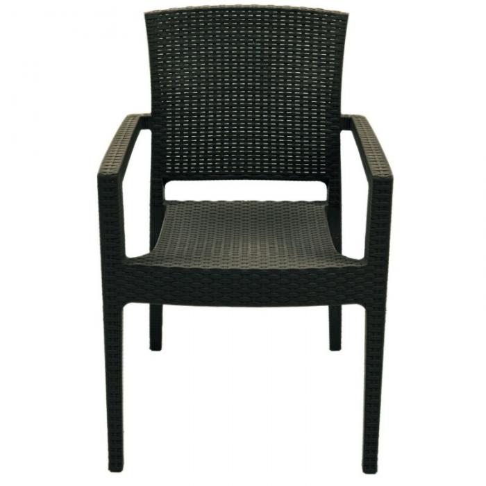4 Sillones larry, apilable, polipropileno antracita - 4 unidades
