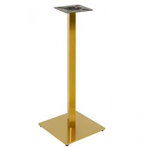 2 Bases de mesa trocadero 110do, alta, acero inox, dorada, base acero de 8 mm. 45 x 45 cms, altura 110 cms - 2 unidades