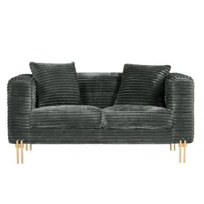 Sofá larios, 2 plazas, tejido corduroy gris