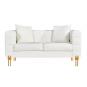 Sofá larios, 2 plazas, tapizado similpiel blanca