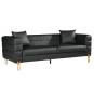 Sofá larios, 3 plazas, tapizado similpiel negra