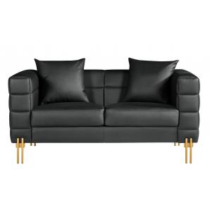 Sofá larios, 2 plazas, tapizado similpiel negra