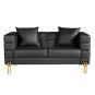 Sofá larios, 2 plazas, tapizado similpiel negra