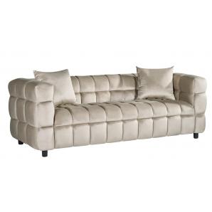 Sofá loring, 3 plazas, tejido velvet gris claro 25