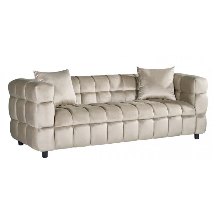 Sofá loring, 3 plazas, tejido velvet gris claro 25