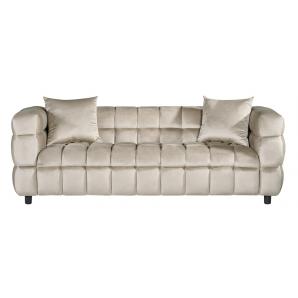 Sofá loring, 3 plazas, tejido velvet gris claro 25