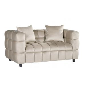 Sofá loring, 2 plazas, tejido velvet gris claro 25