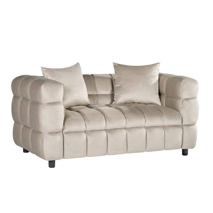 Sofá loring, 2 plazas, tejido velvet gris claro 25