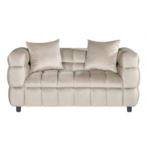 Sofá loring, 2 plazas, tejido velvet gris claro 25