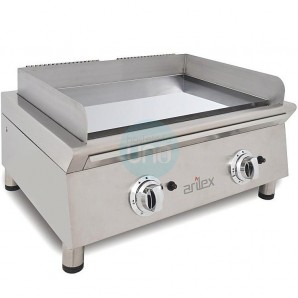 Plancha Frytop a Gas Cromo Duro 15 mm Espesor, 70 cm Ancho, 2 Válvulas, 4 Quemadores, Arilex Smash AR70FRY