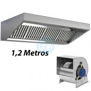 Campana Mural Slim Baja, con Motor, 1,2 Metros, 2 Filtros de Carbono, TSLS1287FC