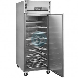 Congelador Vertical Acero inoxidable, 9 Estantes 60x80 cm, Fondo 1 Metro, 850 Litros, Puerta opaca, Ruedas, Pastelería, TEFCOLD