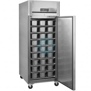 Congelador Acero inoxidable, 54 Cubetas Heladeras, Fondo 1 Metro, Ruedas, 850 Litros, Pastelería Heladería, TEFCOLD