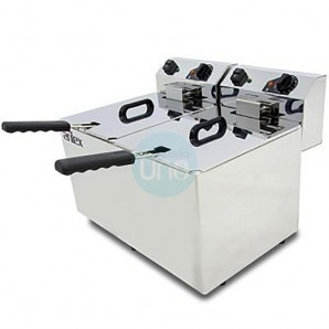 Freidora Eléctrica Sobremesa, Doble Cuba 10+10 Litros, Arilex