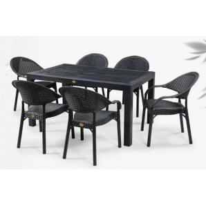 4 Sillones torremolinos, apilable, patas metálicas, polipropileno antracita - 4 unidades