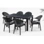 4 Sillones torremolinos, apilable, patas metálicas, polipropileno antracita - 4 unidades
