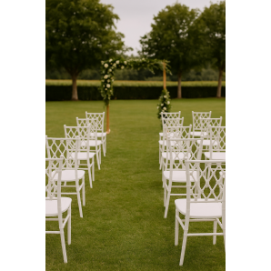 4 Sillas trenza, apilable, polipropileno blanco - 4 unidades