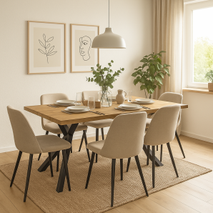 Mesa olite 180rt, metal, madera, 180 x 90 cms