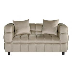 Sofá loring, 2 plazas, tejido velvet gris claro 25