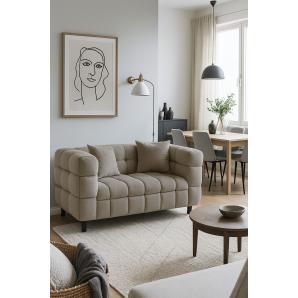 Sofá loring, 2 plazas, tejido velvet gris claro 25