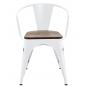 5 Sillones tol ek wood, acero, blanco, asiento madera - 5 unidades