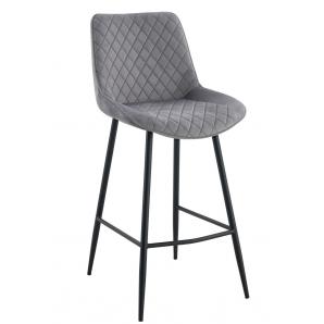 2 Taburetes felicio, metal, tapizado velvet gris claro - 2 unidades