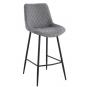 2 Taburetes felicio, metal, tapizado velvet gris claro - 2 unidades