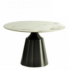 Mesa naida, metal, tapa de cerámica, 120 cms de diámetro