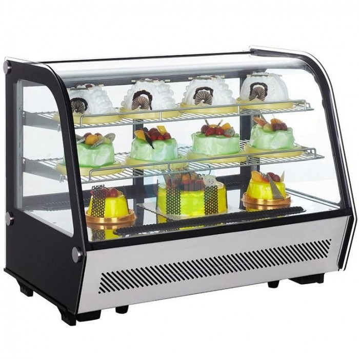 Vitrina Fría Sobremostrador Cristal Curvo, 160 Litros, EUTV160