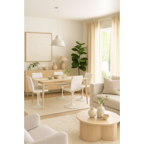 2 Sillas ivonne, metal blanco, tapizado similpiel blanca - 2 unidades