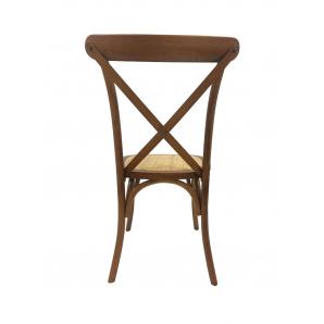 2 Sillas cross sx, madera de haya, nogal, asiento de ratán - 2 unidades