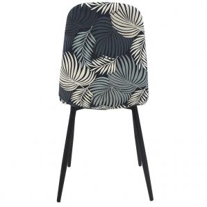 4 Sillas horus new, metal, tapizado velvet gris con trasera floral a juego - 4 unidades