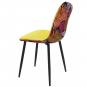 4 Sillas horus new, metal, tapizado velvet amarillo con trasera floral a juego - 4 unidades