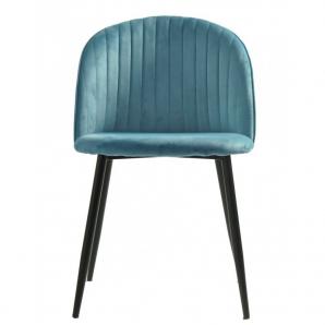 4 Sillas carnaval sky blue, metal, tapizado velvet azul con trasera carnaval - 4 unidades