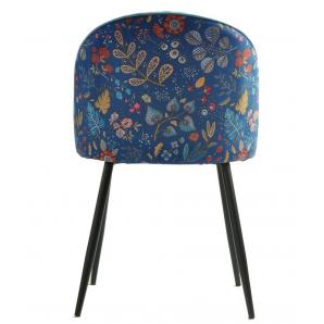 4 Sillas carnaval sky blue, metal, tapizado velvet azul con trasera carnaval - 4 unidades