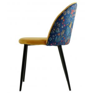 4 Sillas carnaval yellow, metal, tapizado velvet amarillo con trasera carnaval - 4 unidades