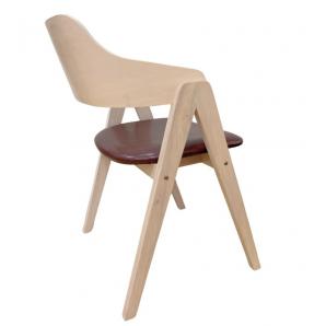 2 Sillones jarsy, madera de hevea, natural, similpiel marrón - 2 unidades