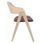2 Sillones jarsy, madera de hevea, natural, similpiel marrón - 2 unidades