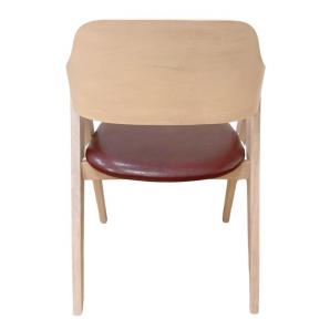 2 Sillones jarsy, madera de hevea, natural, similpiel marrón - 2 unidades