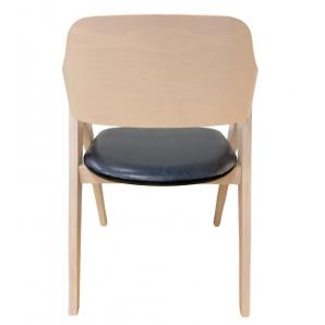 2 Sillones jarsy, madera de hevea, natural, similpiel negra - 2 unidades