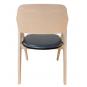2 Sillones jarsy, madera de hevea, natural, similpiel negra - 2 unidades