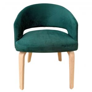 2 Sillones viseu, contrachapado de madera de hevea, natural, velvet verde oscuro - 2 unidades